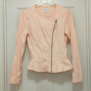 Elle Pink Moto Denim  Jacket Size M
